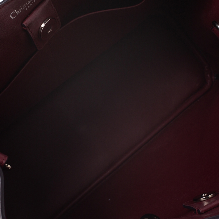 Pre Owned Dior Tricolor Leather Medium Diorissimo Shopper Tote