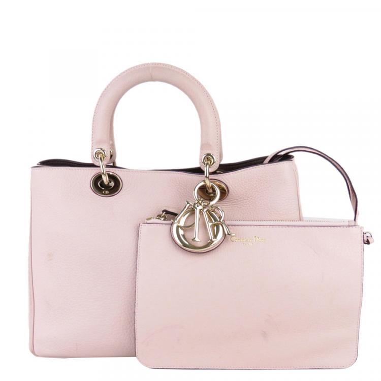 Pre Owned Dior Pink Leather Diorissimo Satchel