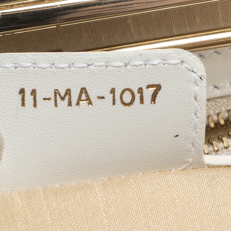 Pre Owned Dior White Leather Babe Vanity Top Handle Bag