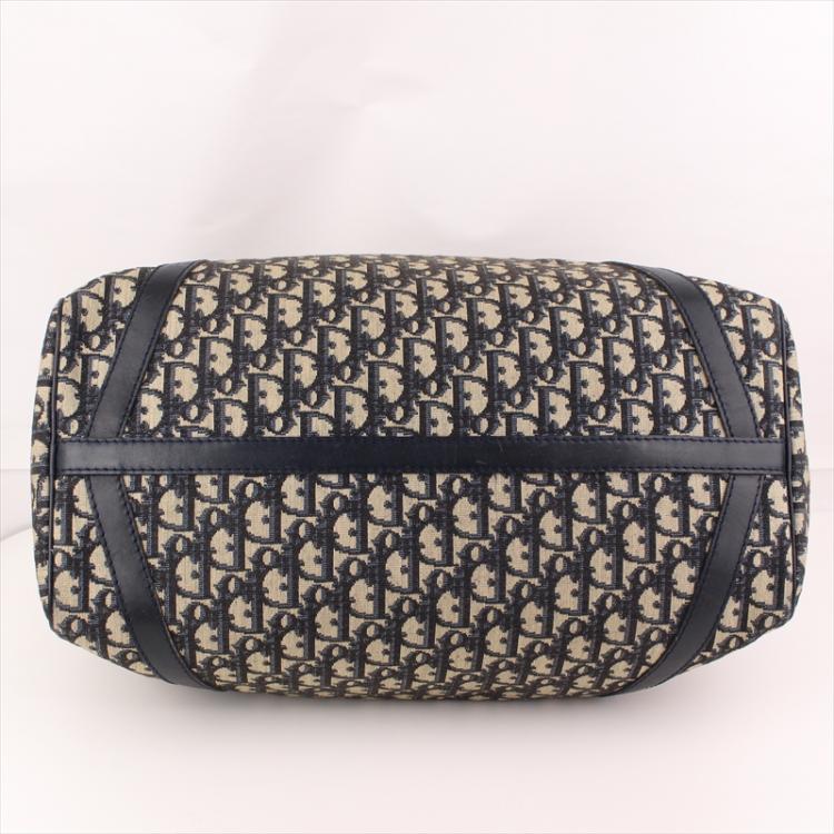 Pre Owned Dior Black Signature Canvas Trotter Boston Bag