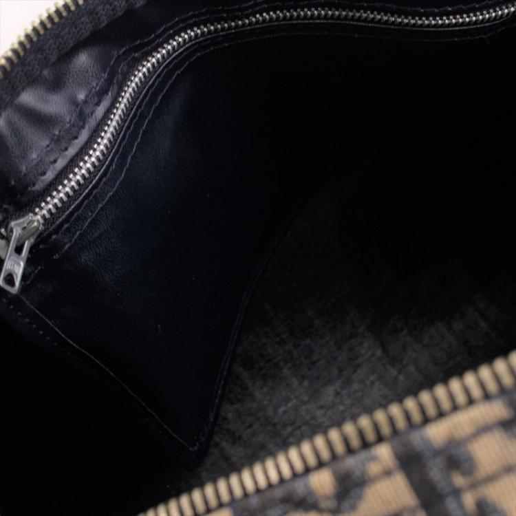 Pre Owned Dior Black Signature Canvas Trotter Boston Bag