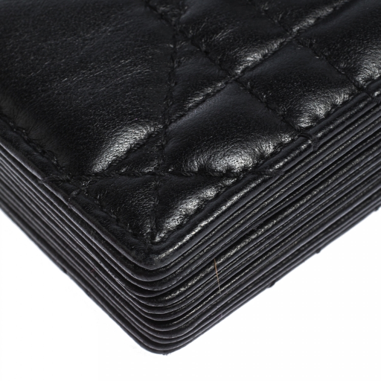 Pre Owned Dior Black Cannage Leather Gusset Card Holder