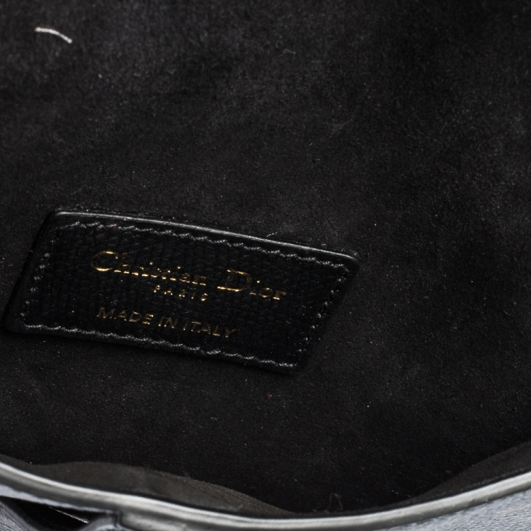Pre Owned Dior Black Leather Saddle Belt Bag