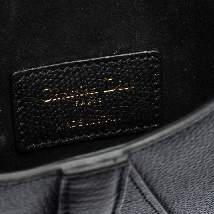 Pre Owned Dior Black Leather Saddle Belt Bag