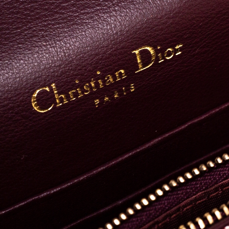 Pre Owned Dior Burgundy/Beige Oblique Canvas and Leather Saddle Belt Bag