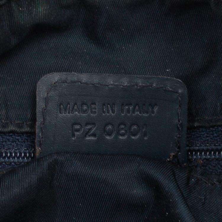 Pre Owned Christian Dior Navy Monogram Small Boston Bag