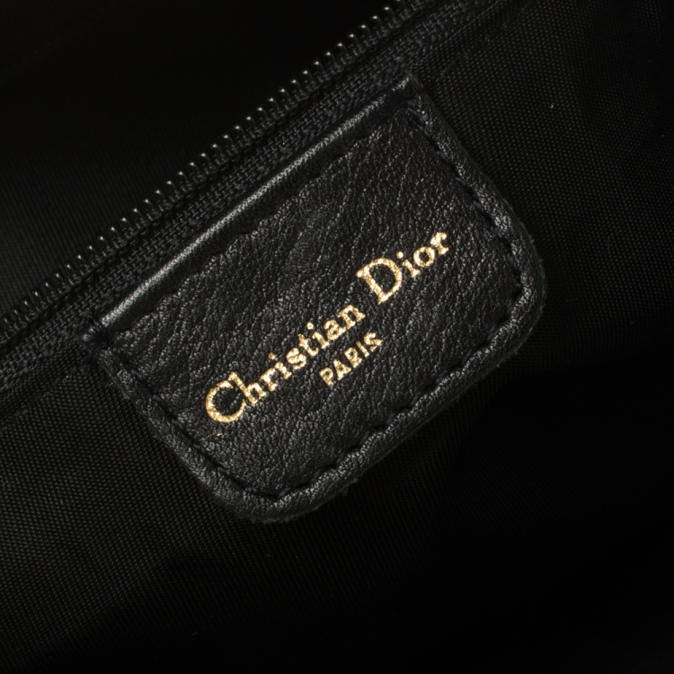 Pre Owned Dior Multicolor Fabric 1947 Montaigne Chris License Plate Saddle Bag