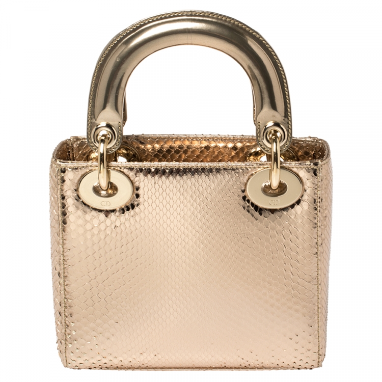 gold mini lady dior