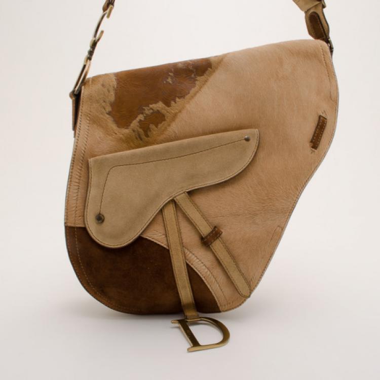 Pre Owned Dior Calf Hair Saddle Messenger Bag