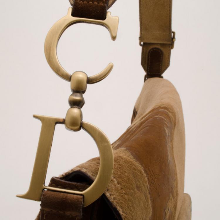 Pre Owned Dior Calf Hair Saddle Messenger Bag