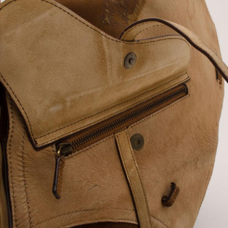 Pre Owned Dior Calf Hair Saddle Messenger Bag
