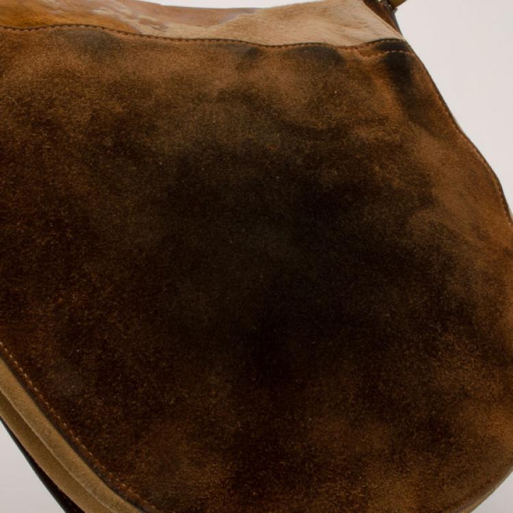 Pre Owned Dior Calf Hair Saddle Messenger Bag