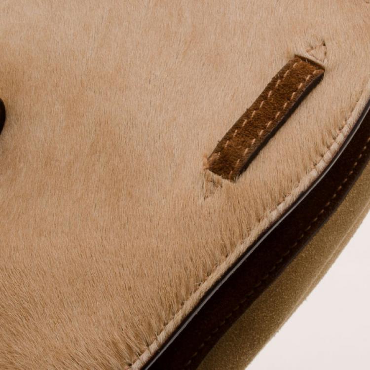 Pre Owned Dior Calf Hair Saddle Messenger Bag