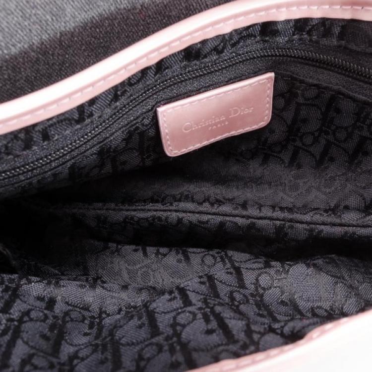 Pre Owned Dior Grey and Pink Saddle Bag