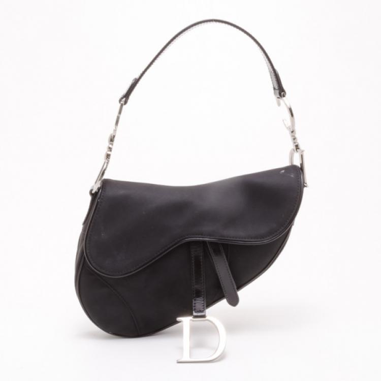 Pre Owned Dior Black Saddle Bag