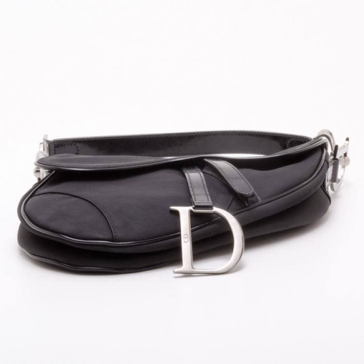 Pre Owned Dior Black Saddle Bag