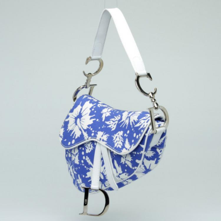 Pre Owned Dior Flower Print Saddle Bag