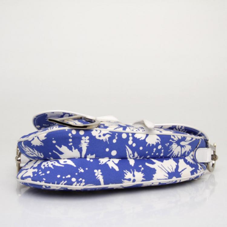 Pre Owned Dior Flower Print Saddle Bag