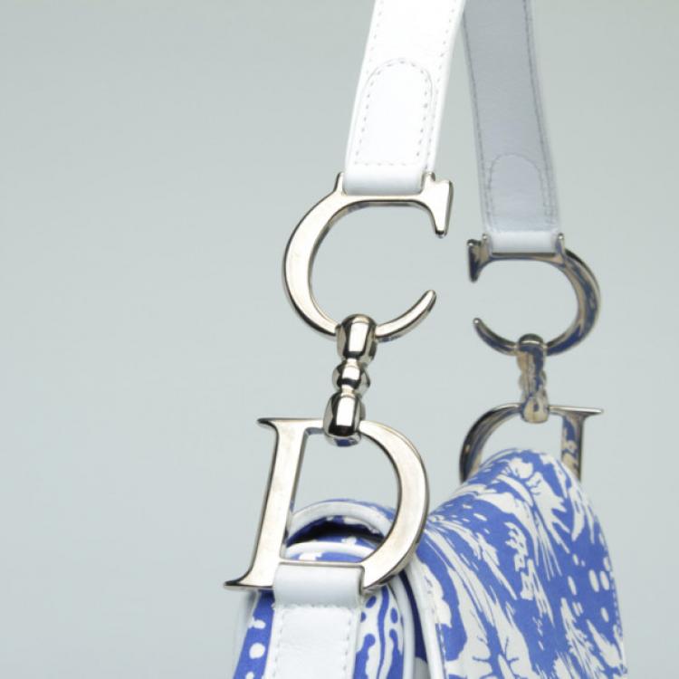 Pre Owned Dior Flower Print Saddle Bag