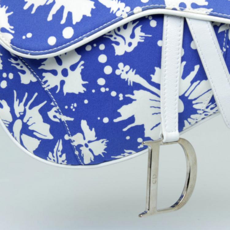 Pre Owned Dior Flower Print Saddle Bag