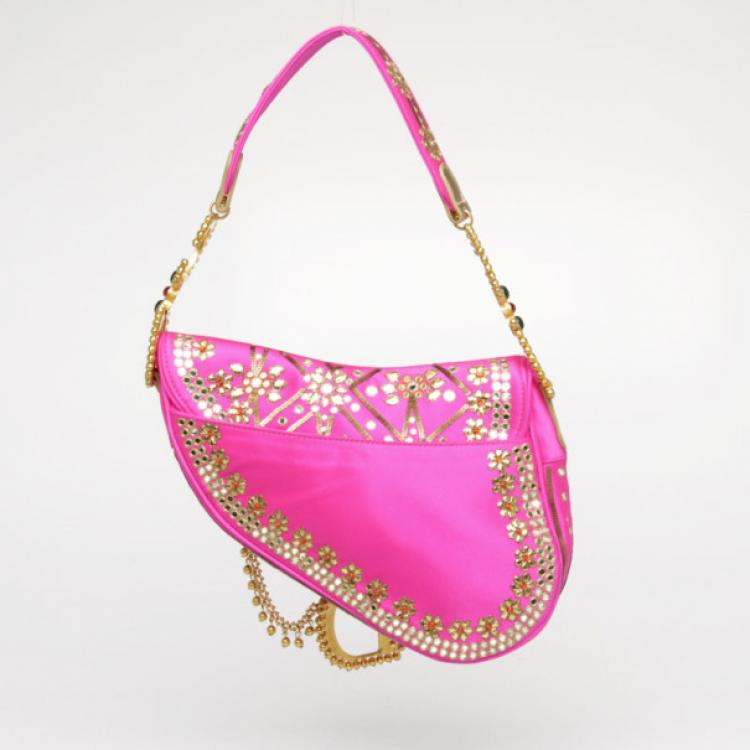 Pre Owned Dior Limited Edition India Saddle Bag