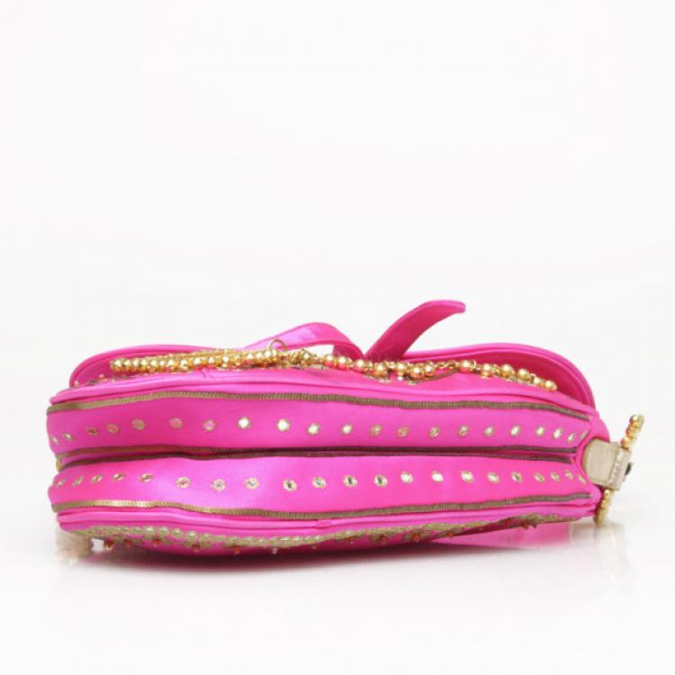 Pre Owned Dior Limited Edition India Saddle Bag