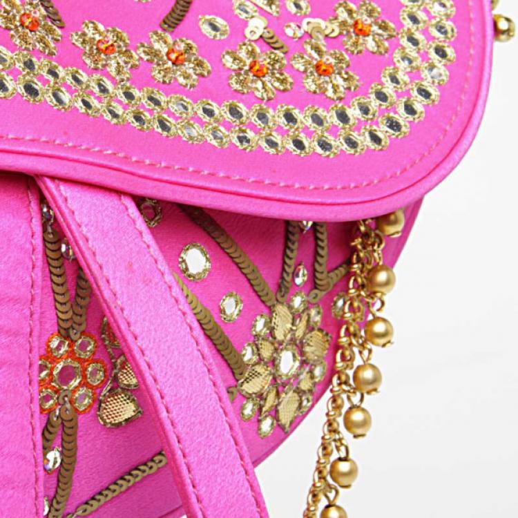 Pre Owned Dior Limited Edition India Saddle Bag