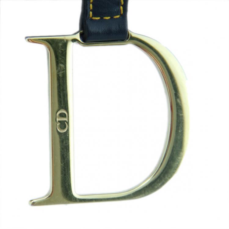 Pre Owned Dior Blue Denim Saddle Bag