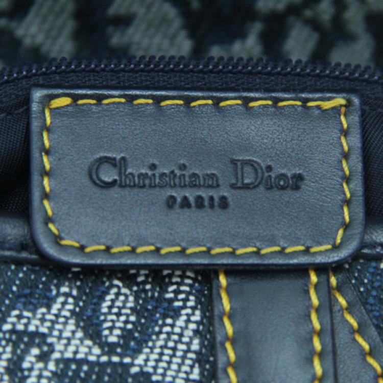 Pre Owned Dior Blue Denim Saddle Bag