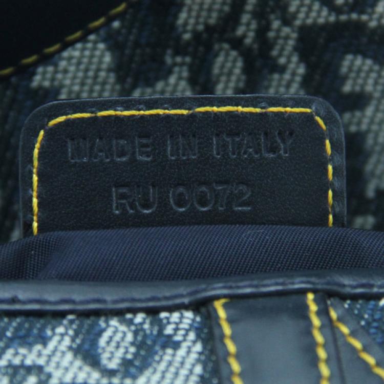 Pre Owned Dior Blue Denim Saddle Bag