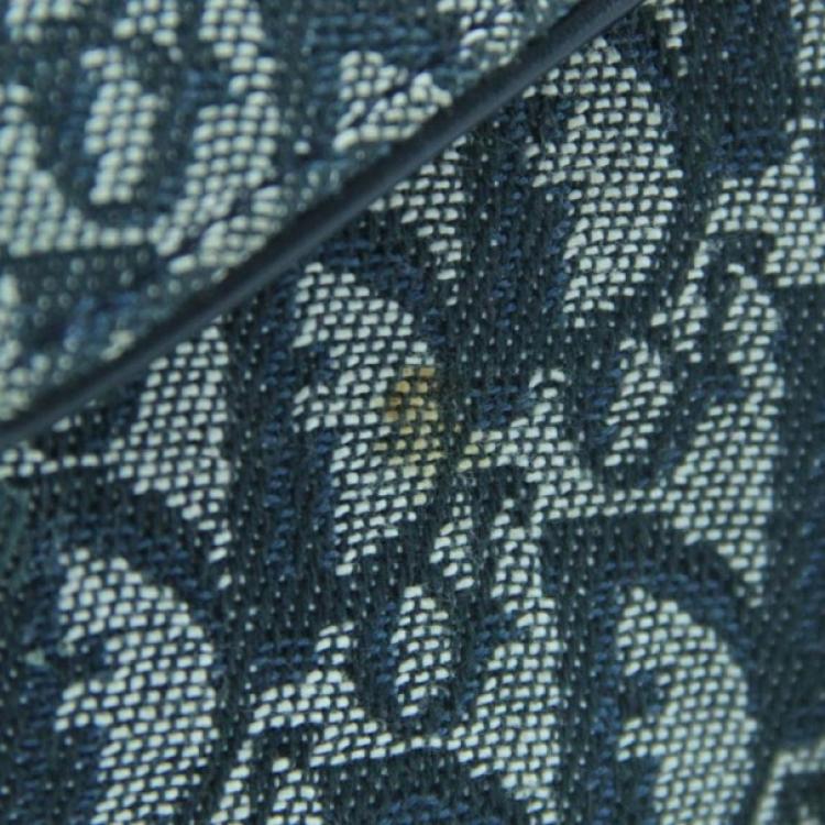 Pre Owned Dior Blue Denim Saddle Bag