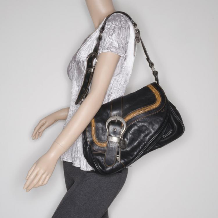 Pre Owned Dior Gaucho Double Flap Saddle Bag