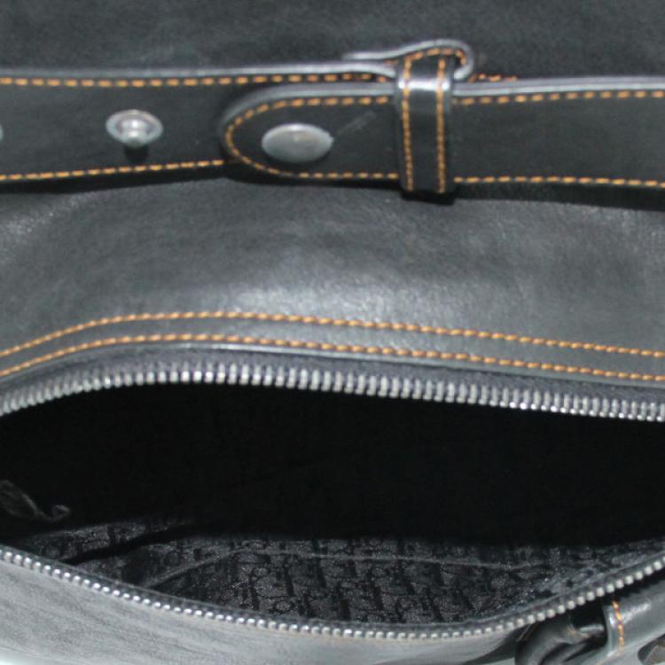 Pre Owned Dior Gaucho Double Flap Saddle Bag