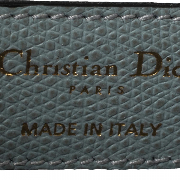 Pre Owned Dior Blue Leather Mini Saddle Bag
