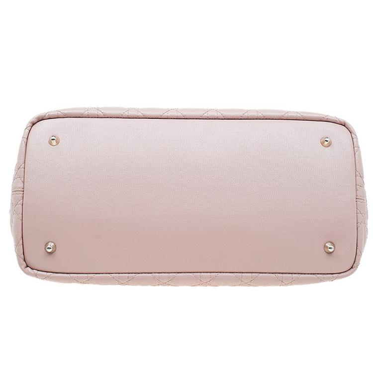 Pre Owned Dior Pink Coated Canvas Medium Panarea Shopper Tote