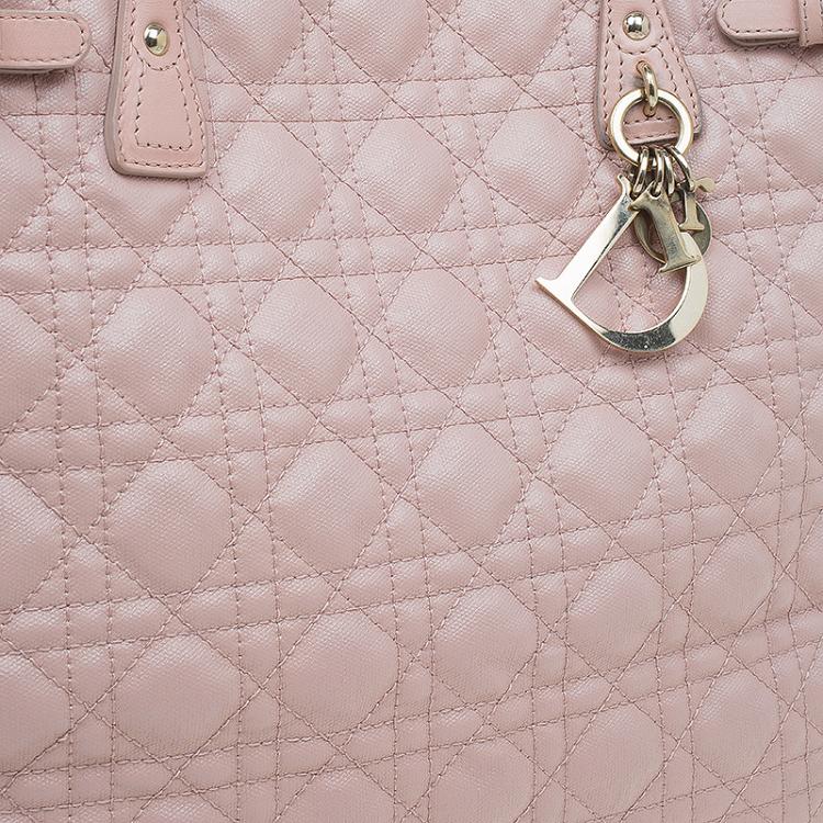 Pre Owned Dior Pink Coated Canvas Medium Panarea Shopper Tote