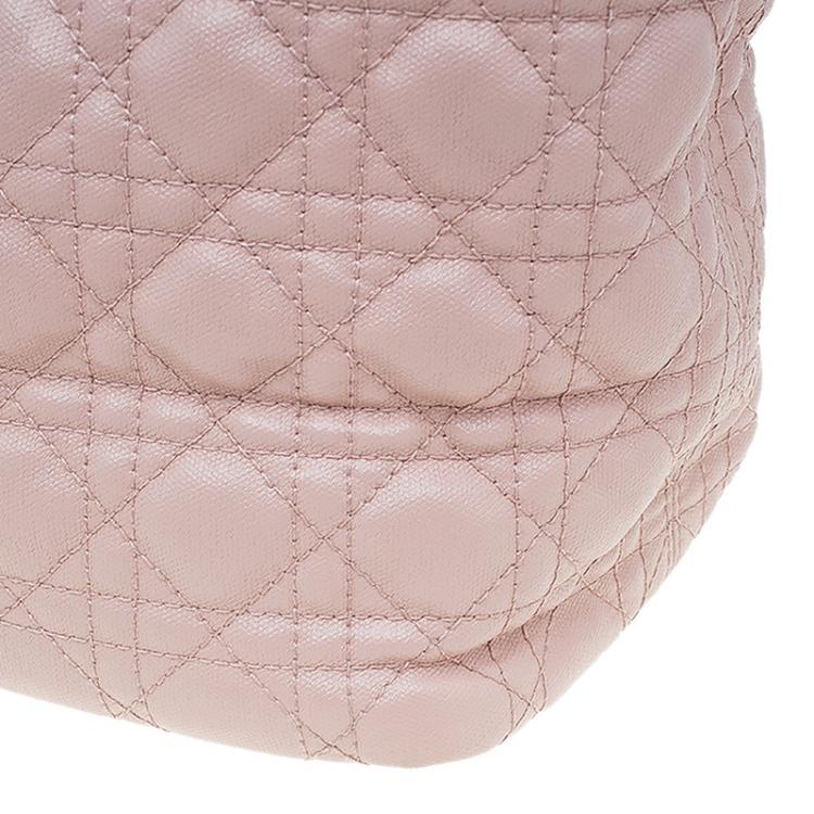 Pre Owned Dior Pink Coated Canvas Medium Panarea Shopper Tote