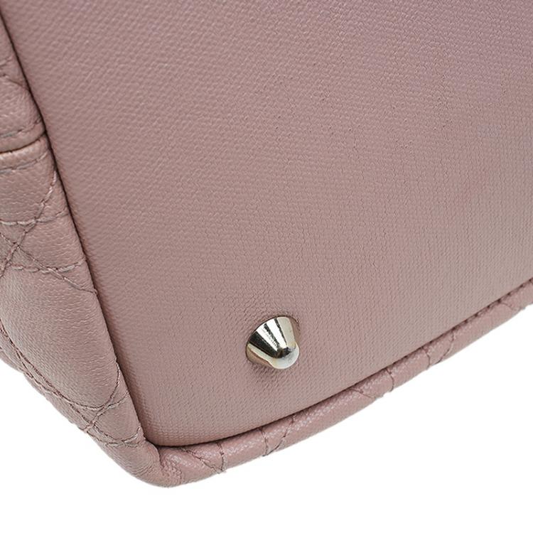 Pre Owned Dior Pink Coated Canvas Medium Panarea Shopper Tote