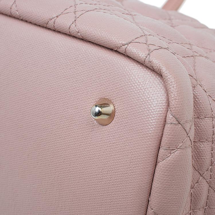 Pre Owned Dior Pink Coated Canvas Medium Panarea Shopper Tote
