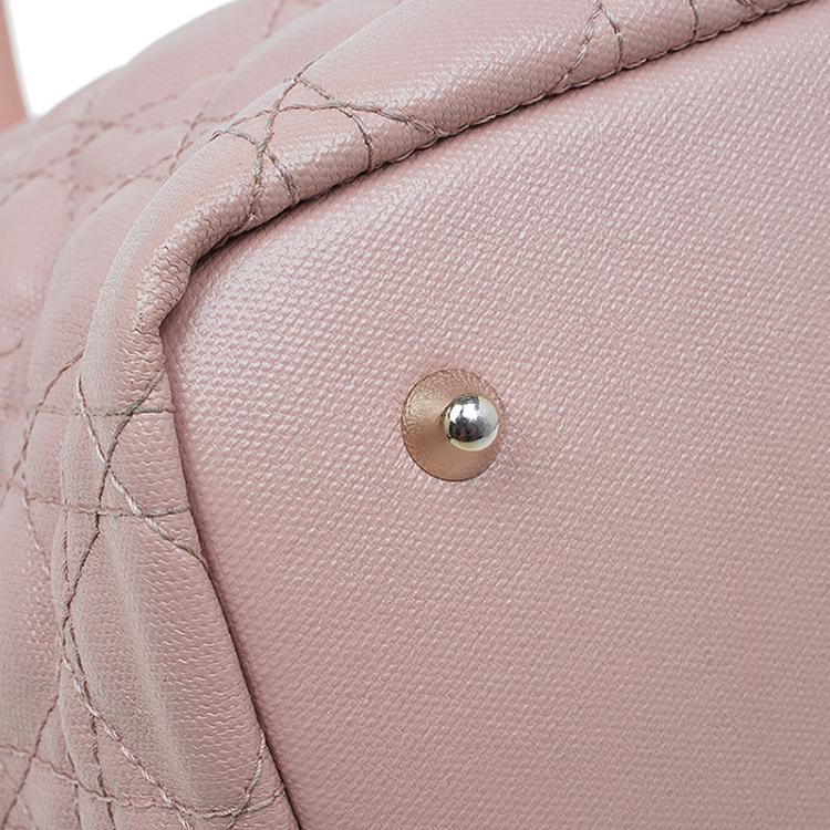 Pre Owned Dior Pink Coated Canvas Medium Panarea Shopper Tote