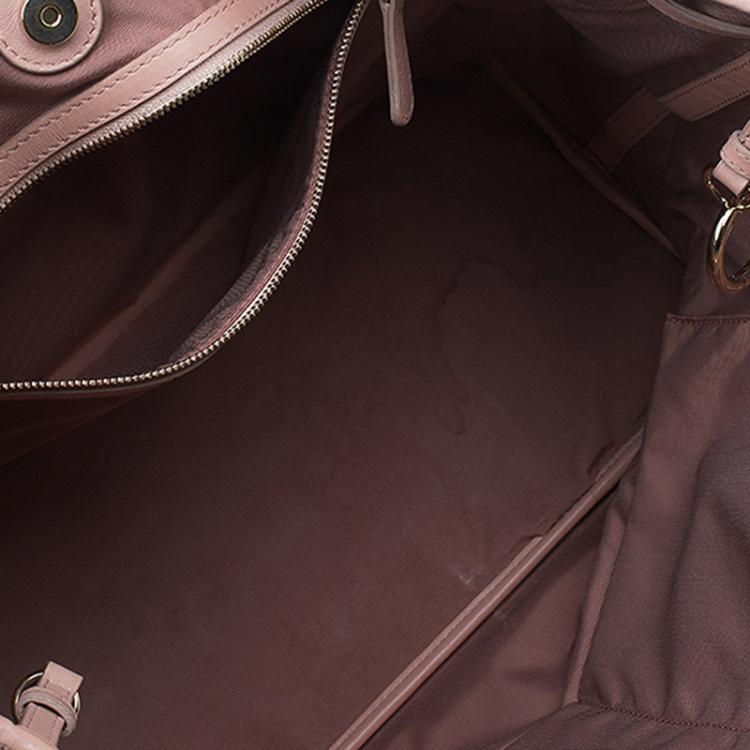 Pre Owned Dior Pink Coated Canvas Medium Panarea Shopper Tote