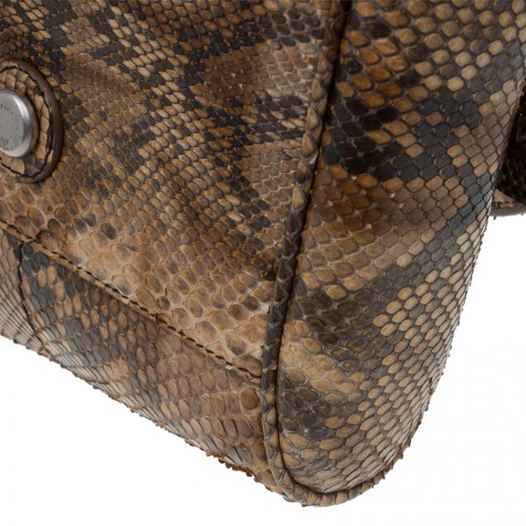 Pre Owned Dior Brown Python My Dior Frame Bag