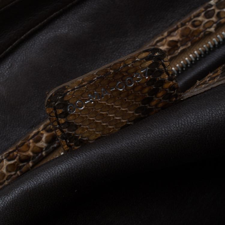 Pre Owned Dior Brown Python My Dior Frame Bag