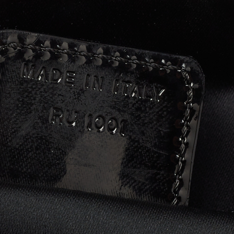 Pre Owned Dior Black Satin Embroidered Saddle Shoulder Bag