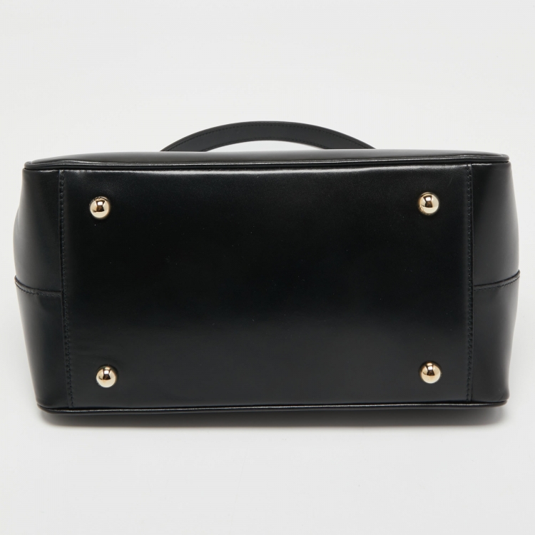 Pre Owned Dior Black Leather Babe Vanity Top Handle Bag