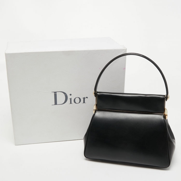 Pre Owned Dior Black Leather Babe Vanity Top Handle Bag