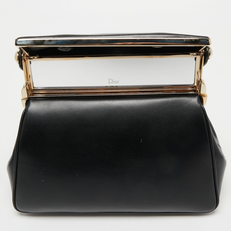 Pre Owned Dior Black Leather Babe Vanity Top Handle Bag