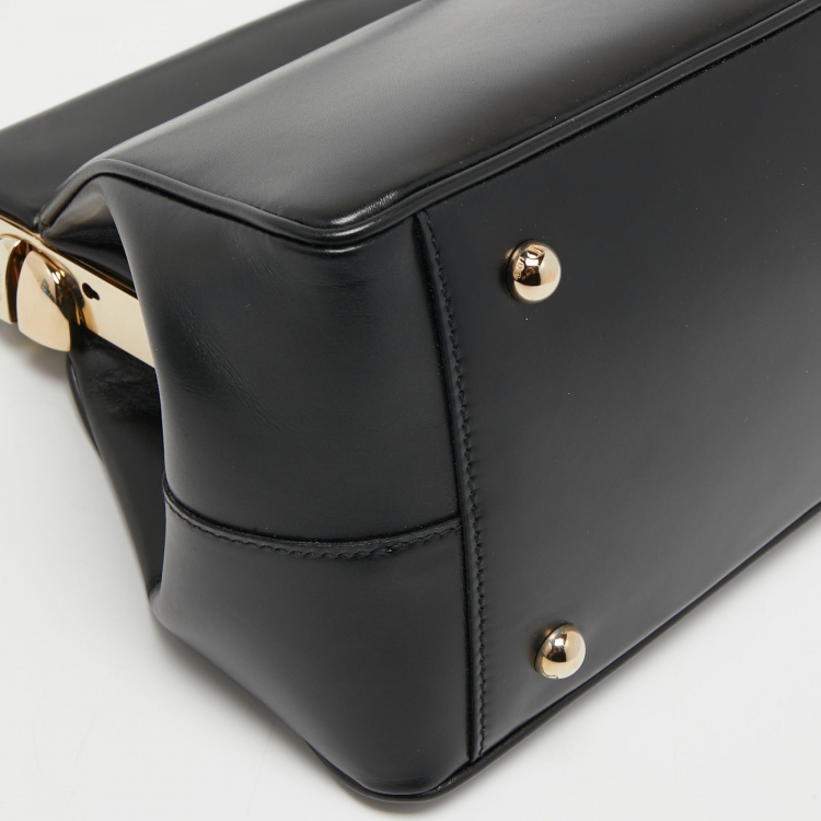 Pre Owned Dior Black Leather Babe Vanity Top Handle Bag