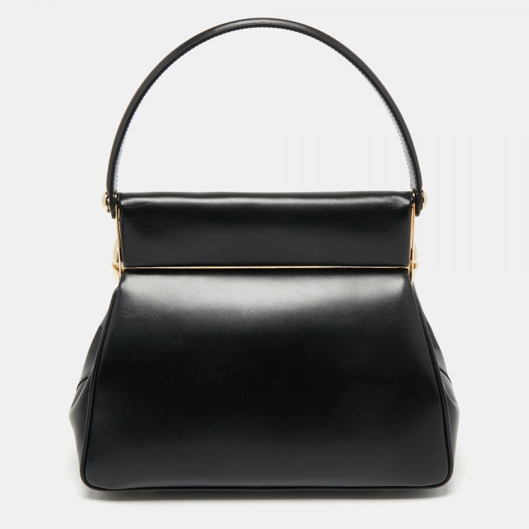 Pre Owned Dior Black Leather Babe Vanity Top Handle Bag
