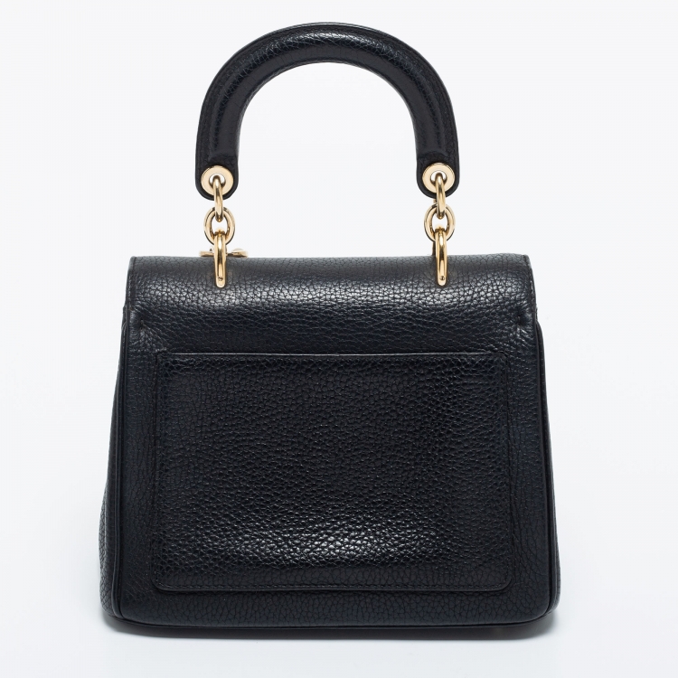 Pre Owned Dior Black Leather Mini Be Dior Top Handle Bag